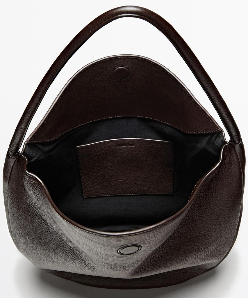 Massimo Dutti Napa Leather Medium Slouch Bag