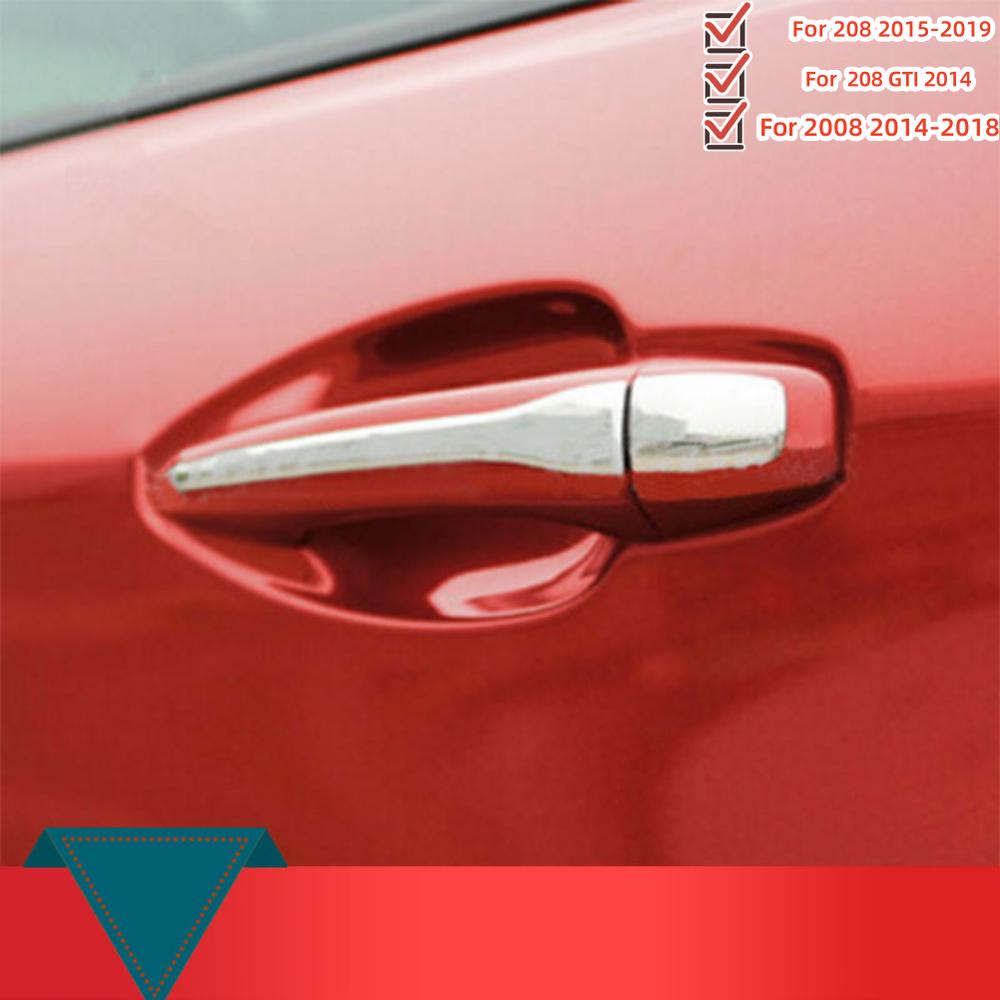 Auto Außentürgriff Verkleidung für Peugeot 2008 2014-2018 208 2015-2019 208 GTI 2014 Edelstahl Aufkleber Abdeckung Dekoration Zubehör
