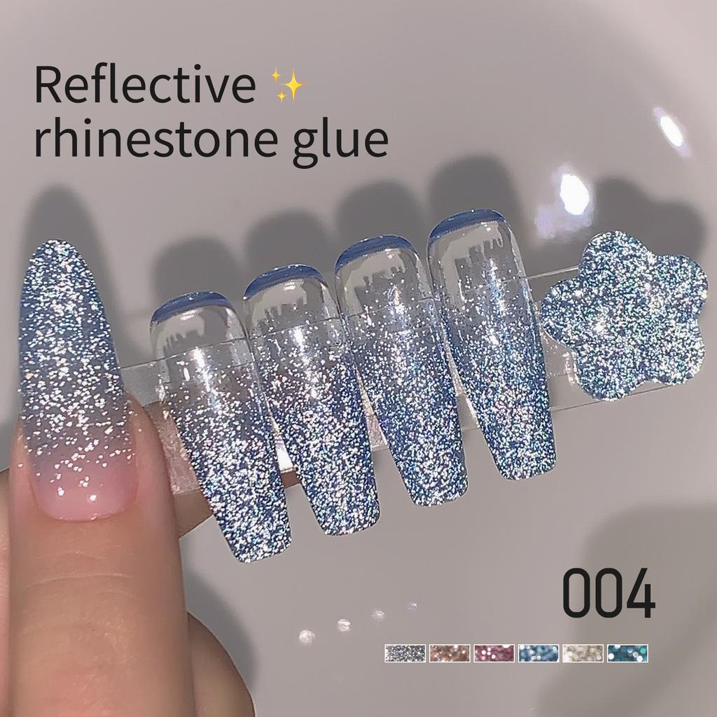 Reflective Disco Glitter Nail Polish Gel, Sparkling Nail Art Gel, Long-Lasting Peelable No Lamp Needed, Glow Party Nail Set, Multi-Color Options
