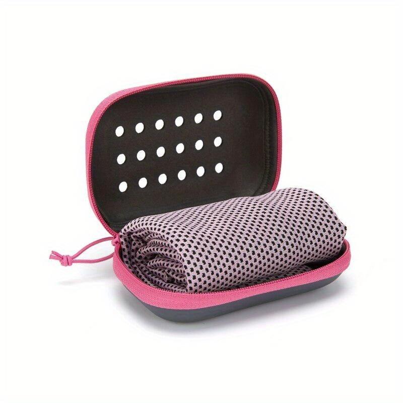 1PC Quick Drying Cooling Towel Soft Breathable Chilly Sweat Absorption Cold Towel with Storage Box Sports Running Yoga Gym Club