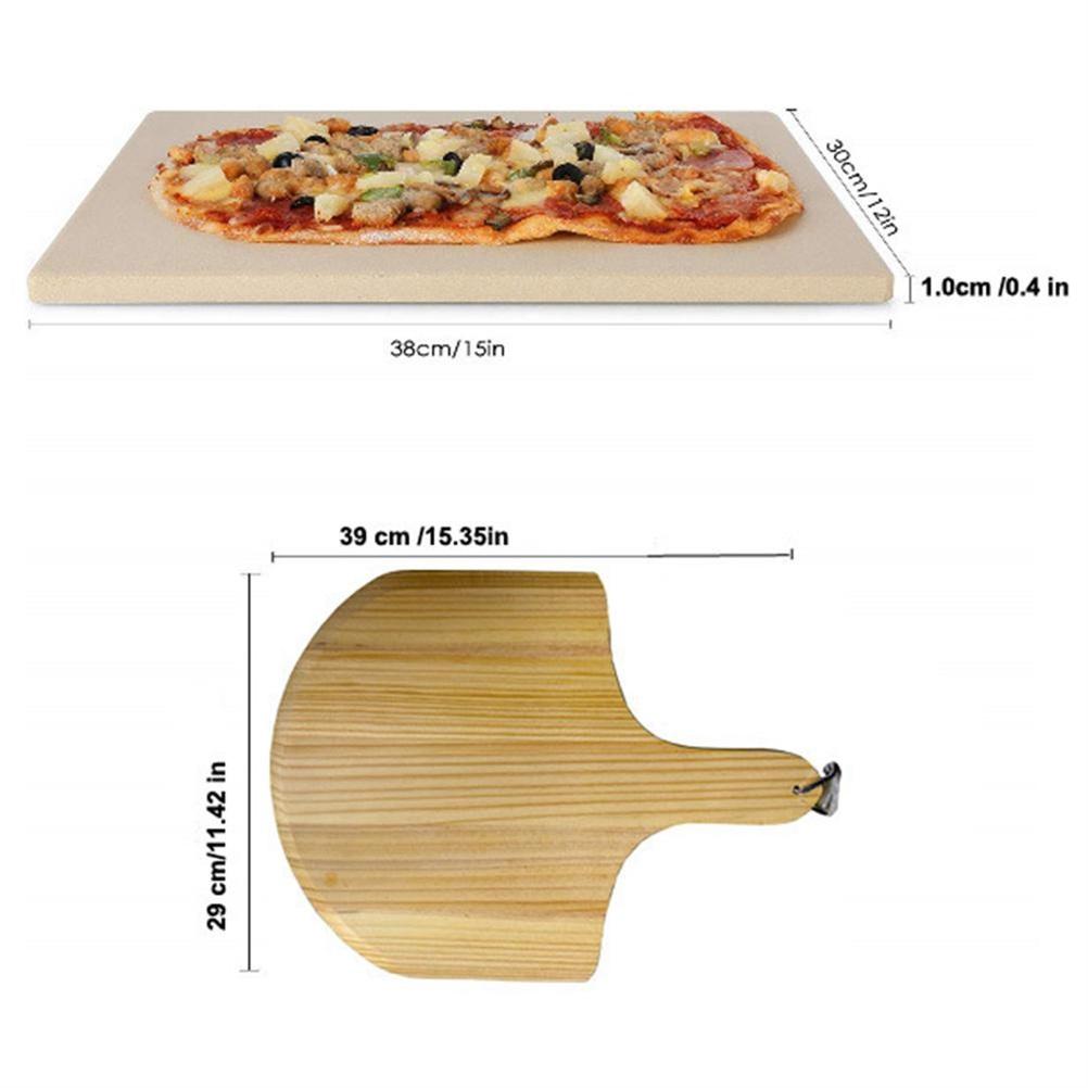 

1 Набір Камінь для піци Дерев яна лопатка для піци Камінь для випікання для духовки та гриля Стійкий до термічного шоку Камінь для приготування