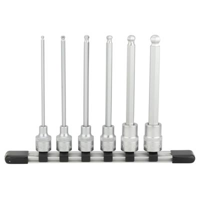 Long Ball Point Hexagon Socket Set 6 (with Holder) HBH306L, 9.5mm (3/8") Drive, Pieces.