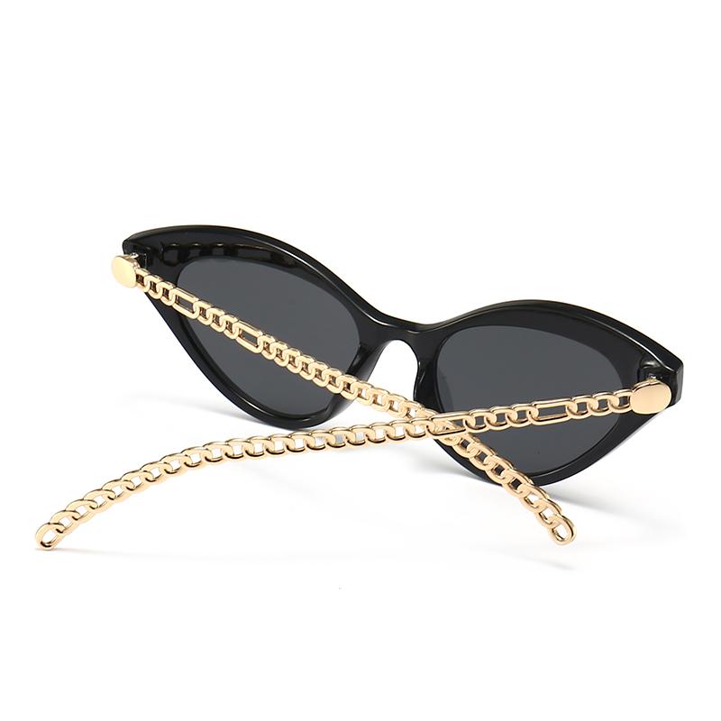 Gg0978  Cat-Eye Narrow Modern Retro Rope Decorative Sunglasses Trendy Street Photography Model Catwalk Sunglasses