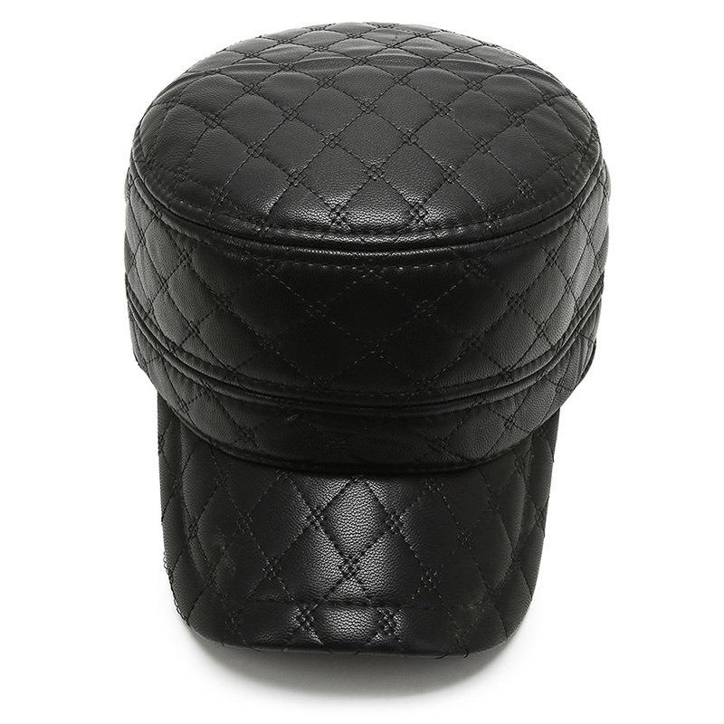 New diamond cap autumn and winter warm fleece thickened middle-aged men's flat top hat fashionable and simple tide