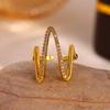 Retro Big Sun Flower Gold Color Ring For Women Stainless Steel Exaggerated Punk Anillos Open Adjustable Rings Waterproof Jewelry