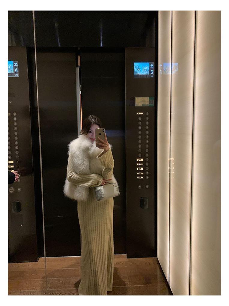 Marshmallow Faux Fox Fur Vest - Chenille Spandex Blend