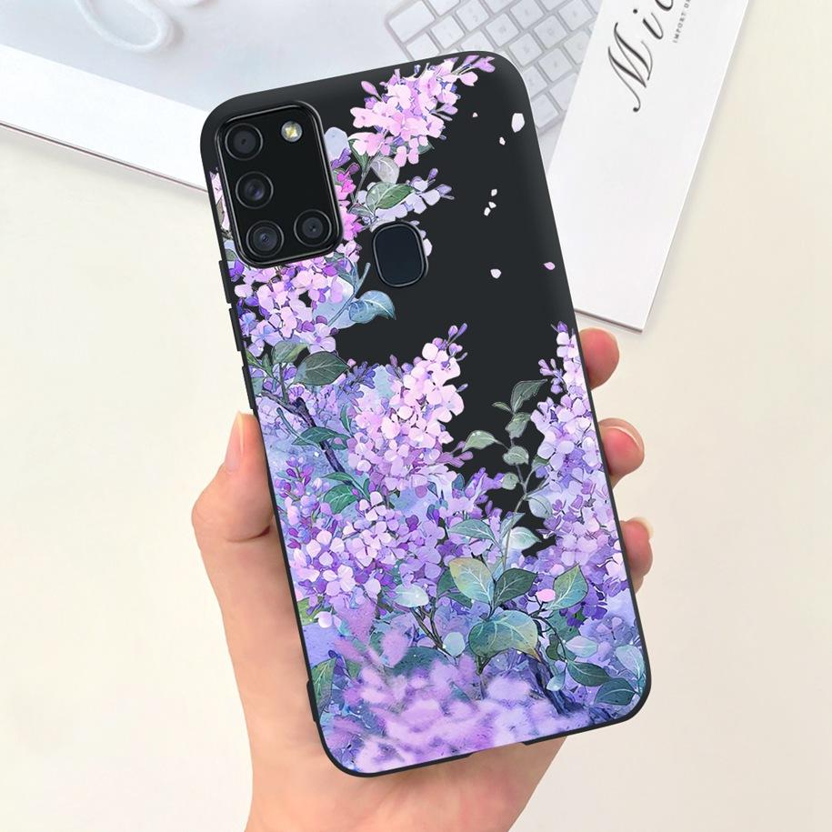 For Samsung A21S Case SM-A217F A 21S Back Cover Fashion Flower Cartoon TPU Soft Silicone Phone Case For Samsung Galaxy A21s Capa