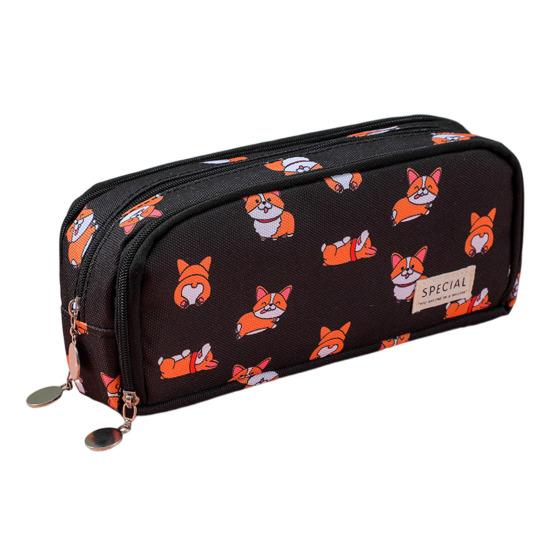 

Большой вместительный пенал из холста с застежкой-молнией, многослойный держатель для ручек, органайзер для канцелярских принадлежностей G