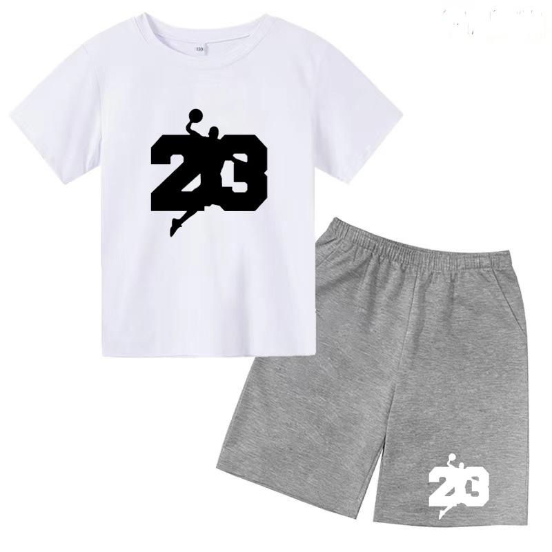 Basketball T-shirt Training Clothes Summer Children's Shirt + Shorts 2-piece Set Girls Boys Sports Casual Charming Top