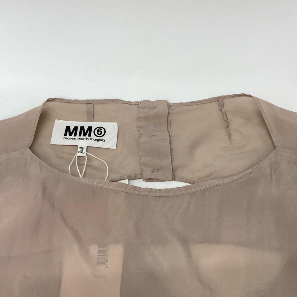 MM6 12Stainless Steel S32CT0363 Backless Cupra One Piece Dress Dress 40 beigeUsed