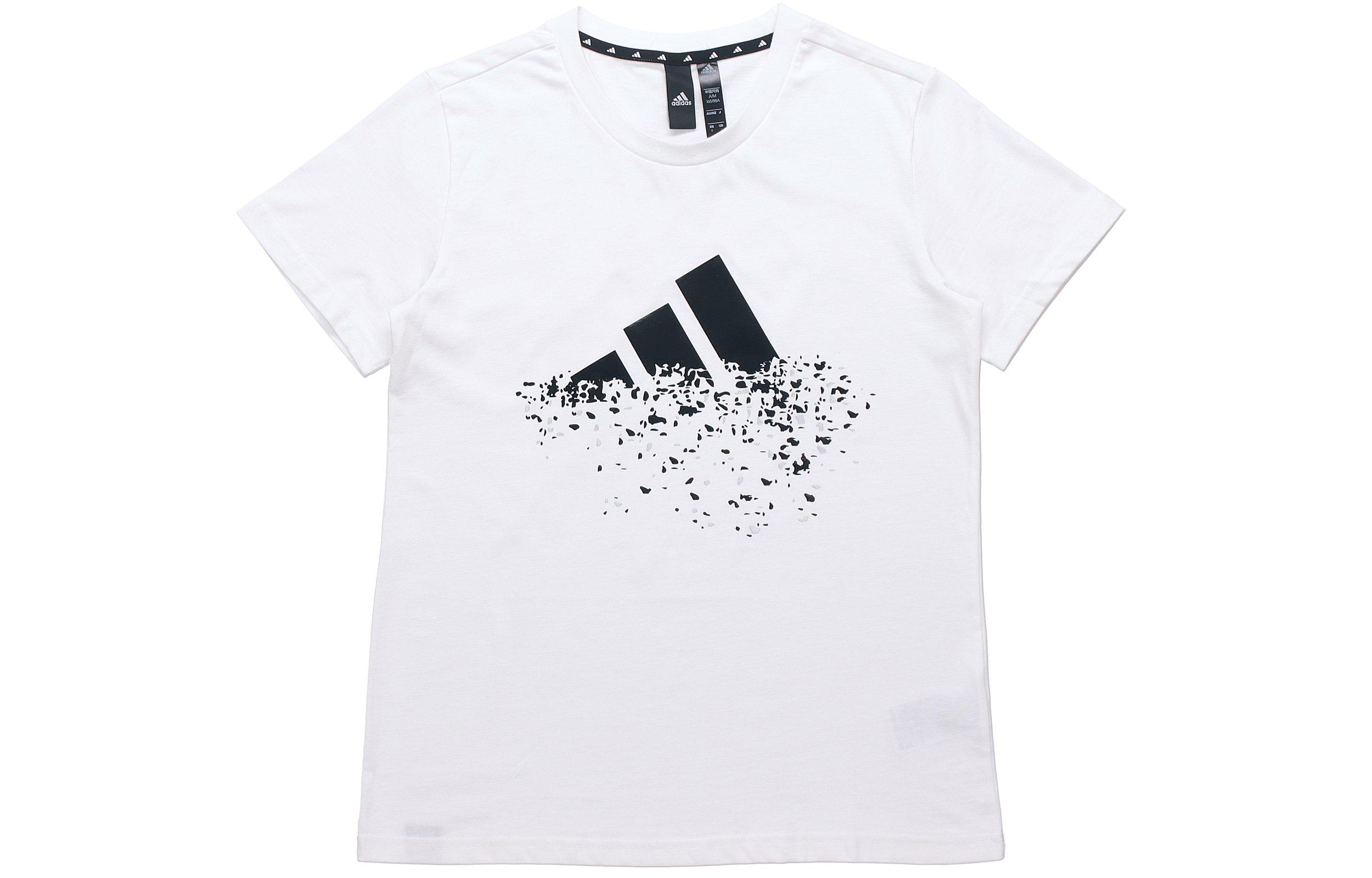 

Adidas T Shirts Women s White Crew Neck Moderate Straight Fit GP0597 S