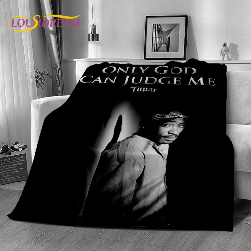 

Rapper Eminem Tupac 2pac Hip-Hop Music Rap God Blanket,Soft Throw Blanket for Home Bedroom Bed Sofa Picnic Travel Cover Gift 75x90cm