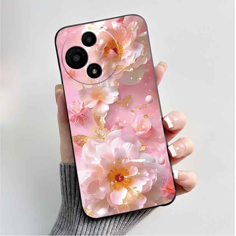 Case For TCL 60 SE Nxtpaper 60SE 605 Fundas Soft Silicone Black Shell TCL 60 Nxtpaper 60R 60 5G Cover Cute Flower Cartoon Casing