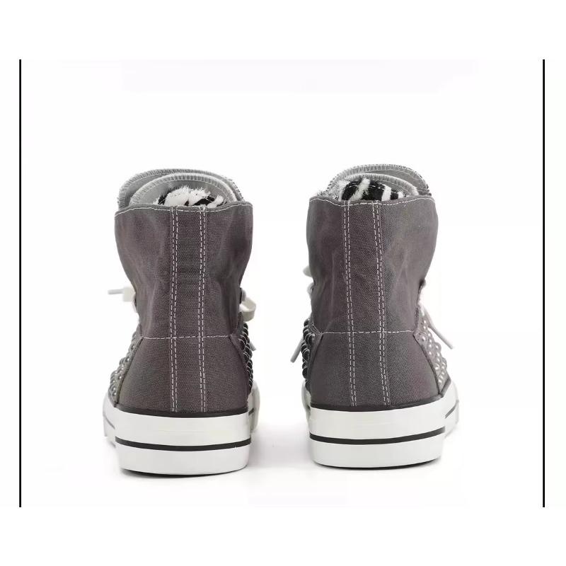 Men's Women's Outdoor High Canvas Shoes Couples Breathable Rivets Increase Casual Shoe