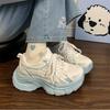 Ocean Blue Dad Shoes Women's 2025 Summer New Original Design Mesh Versatile Thick-soled Heightening Sneakers