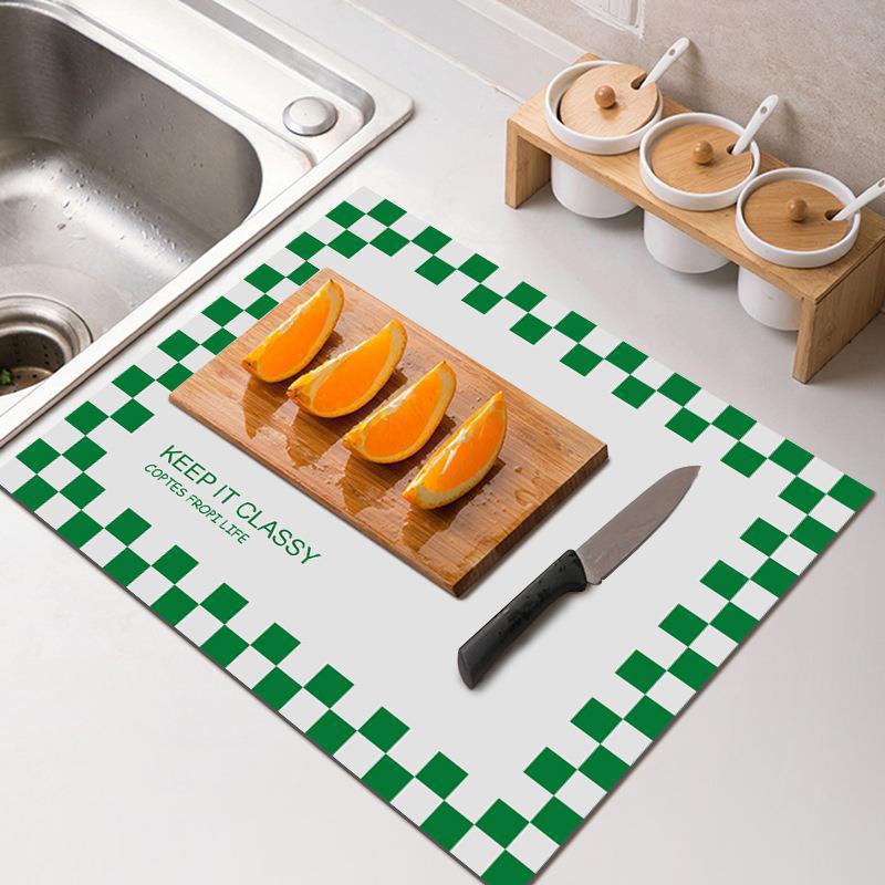 Solid Color Diatomaceous Earth Quick-Dry Kitchen Drain Mat & Heat-Insulating Coaster