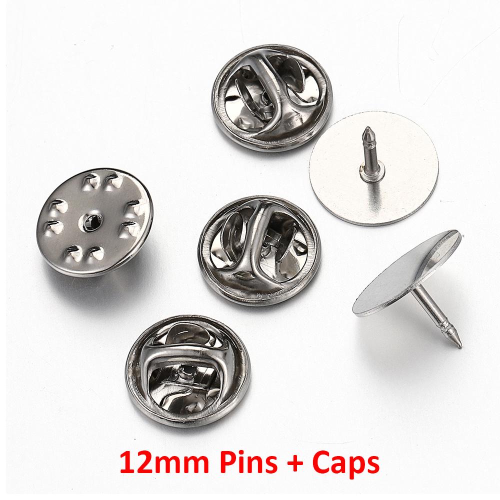 10pcs Stainless Steel Brooch Pin Base 10-14mm Cabochon Base Cufflink Settings Butterfly Tie Tack Pins Backs Jewelry Making DIY