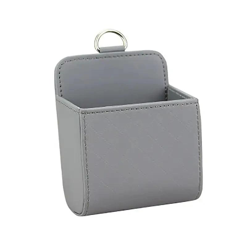 Car Air Vent Hanging Storage Box & Phone Bag, PU Leather Car Phone Holder for Interior Accessories