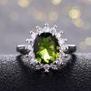 Retro CopperRing for Women Flower Rings with Peridot Stones Shining Luxury  Wedding Engagement Ring Jewelry Gift