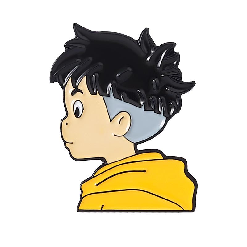 Cute Cartoon Alloy Lapel Pin - Anime Character Decorative Brooch Badge