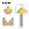 Efficient 8mm Shank V Flute Router Bit Carbide End Mill With 60 To 150 Degree Options for Profession Woodworking Project
