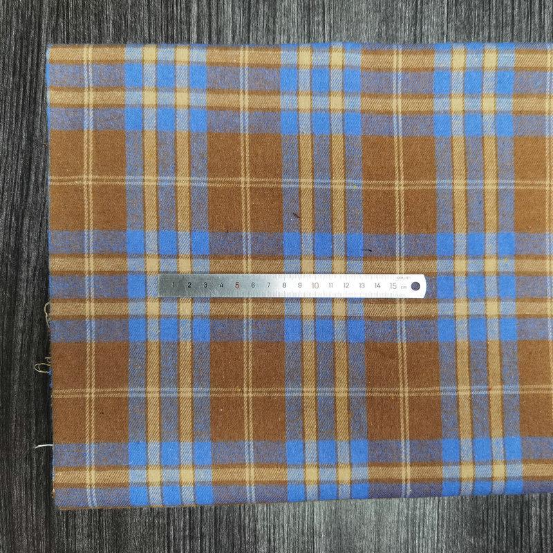 Spot Color-Woven Plaid Jacquard Fabric for Children's Autumn/Winter Brushed Polyester-Cotton Shirts