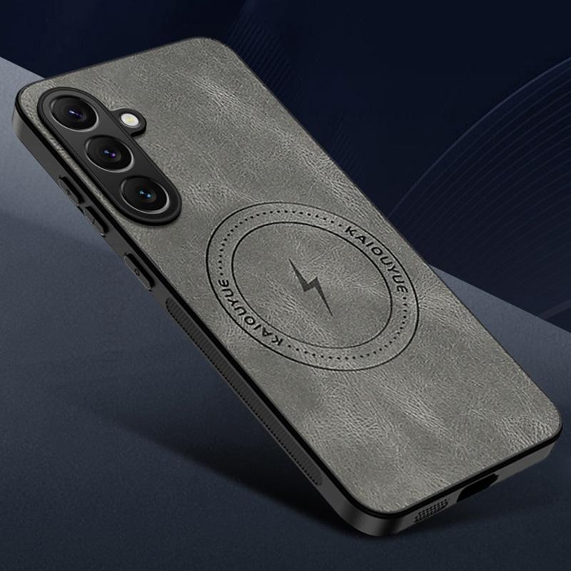 Shell Shockproof Leather Phone Soft Bumper Case For Samsung S25 Edge Magnetic For Magsafe Protective Back Cover For Galaxy A06 A56 A36 A54 Shell