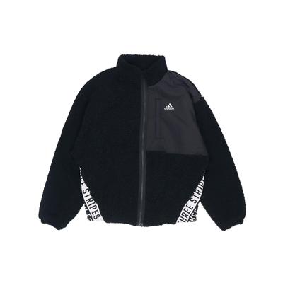 Boa Jacke Lässig Sport Stehkragen Oberbekleidung Damen Oberbekleidung Schwarz HD0364