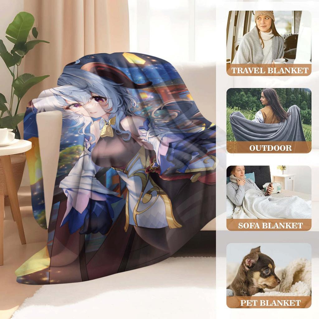 Cartoon Kirara Hutao Layla Flanelldecke Wärme Weich Anime Huohuo Elysia Glühwürmchen Nickerchen Decke Multifunktionale Dekor Decken