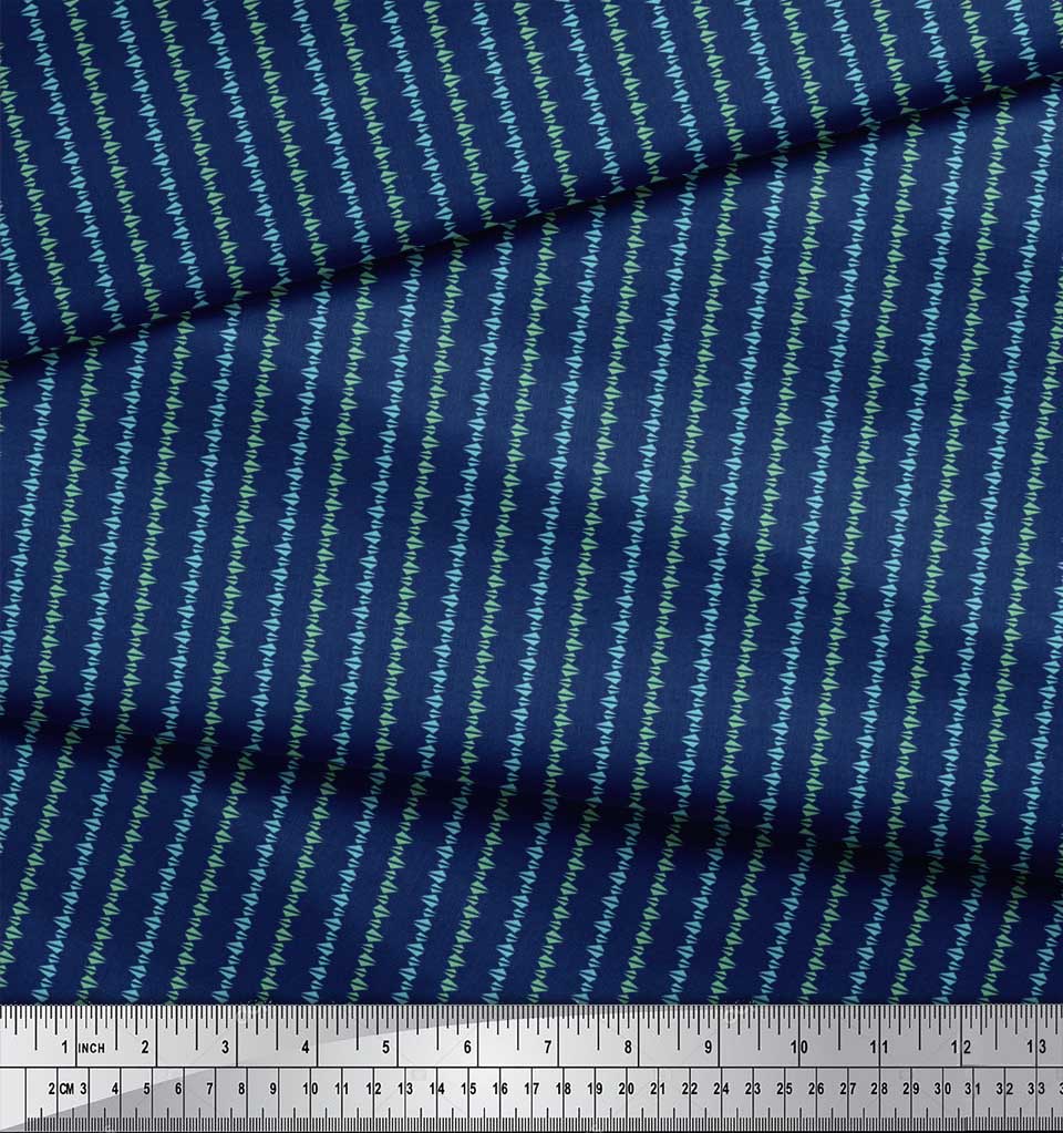 Soimoi Japan Crepe Satin Fabric Triangle Shirting Printed Craft Fabric by the Metre 42 Inch