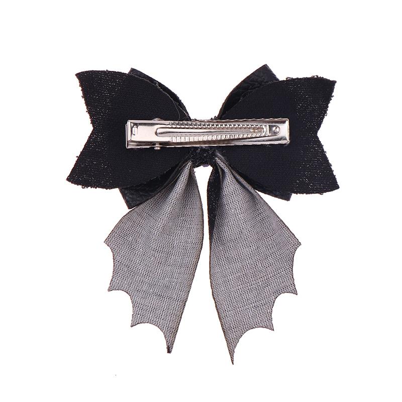 Classical Halloween Festival Girl'S Chunky Leather Bat Hair Bow Clip Wholesale Diy Hair Accessories Headwear Barrette