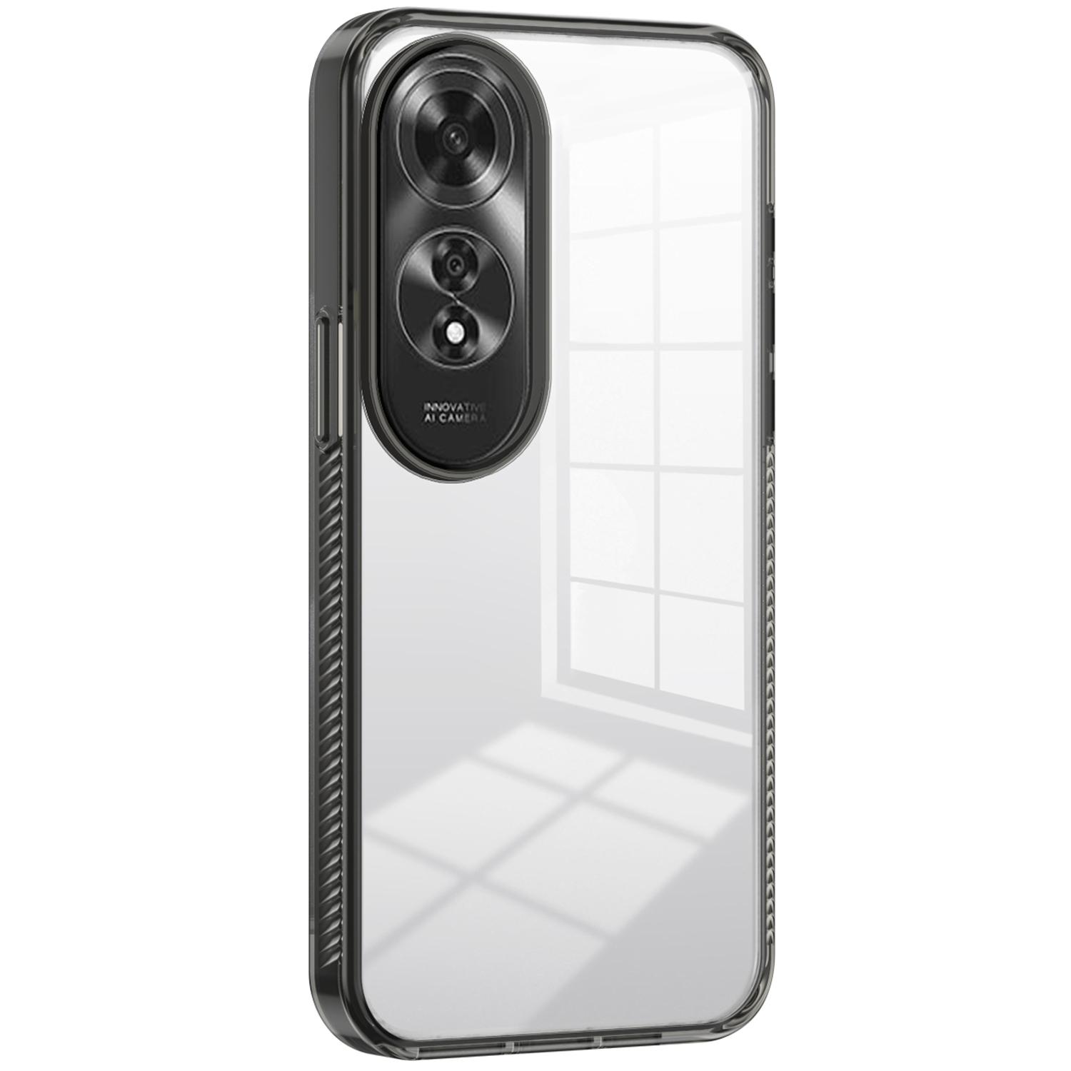 For Oppo A60 4G Clear Phone Case TPU+PC Anti-Slip Drop-Proof Back Cover B