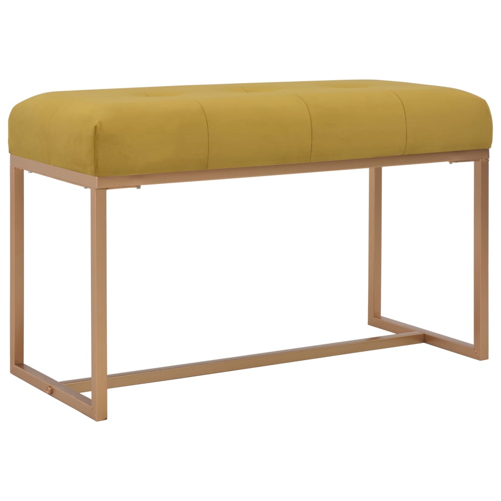 Bench 80 cm Mustard Yellow Velvet