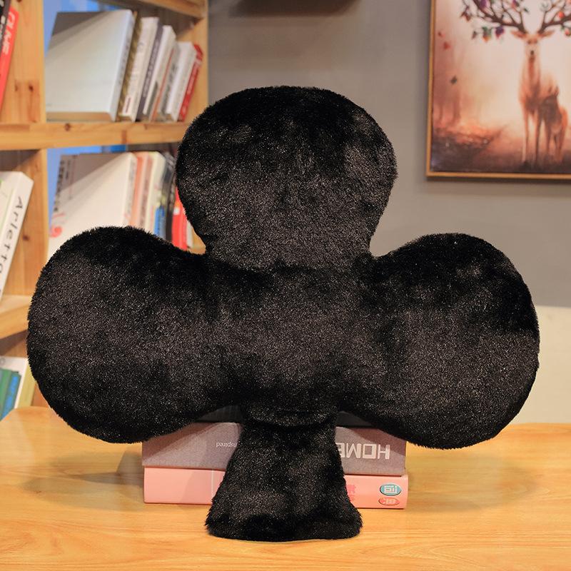 

Simulated playing cards black pink love pillow plush toy plum blossom square doll home sofa cushion backrest 45cm