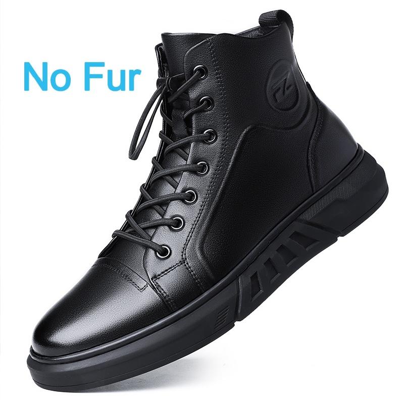 Fashion High Quality Men Casual Leather Ankle Boot Fashion High Top Lace-up Outdoor Antiskid Walking Shoe Comfy Flat Designer Sport Shoe