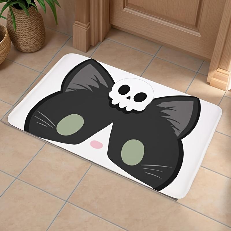 1PC Halloween skull Kitchen Rug Non-Slip Door Mat Pop design Bathroom Rug Bath Mat Carpet for Home Sink Laundry Decor