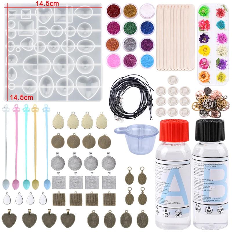 Průhledná sada forem na odlévání epoxidovou pryskyřicí Silikonová forma s epoxidovým lepidlem na výrobu náušnic Klíčenek Šperků DIY Moule Silicone