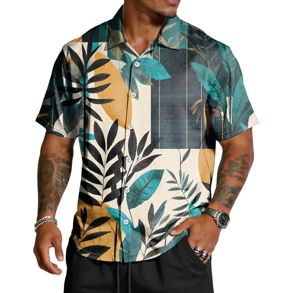 Men's Casual Lightweight Breathable Short-Sleeve Shirt