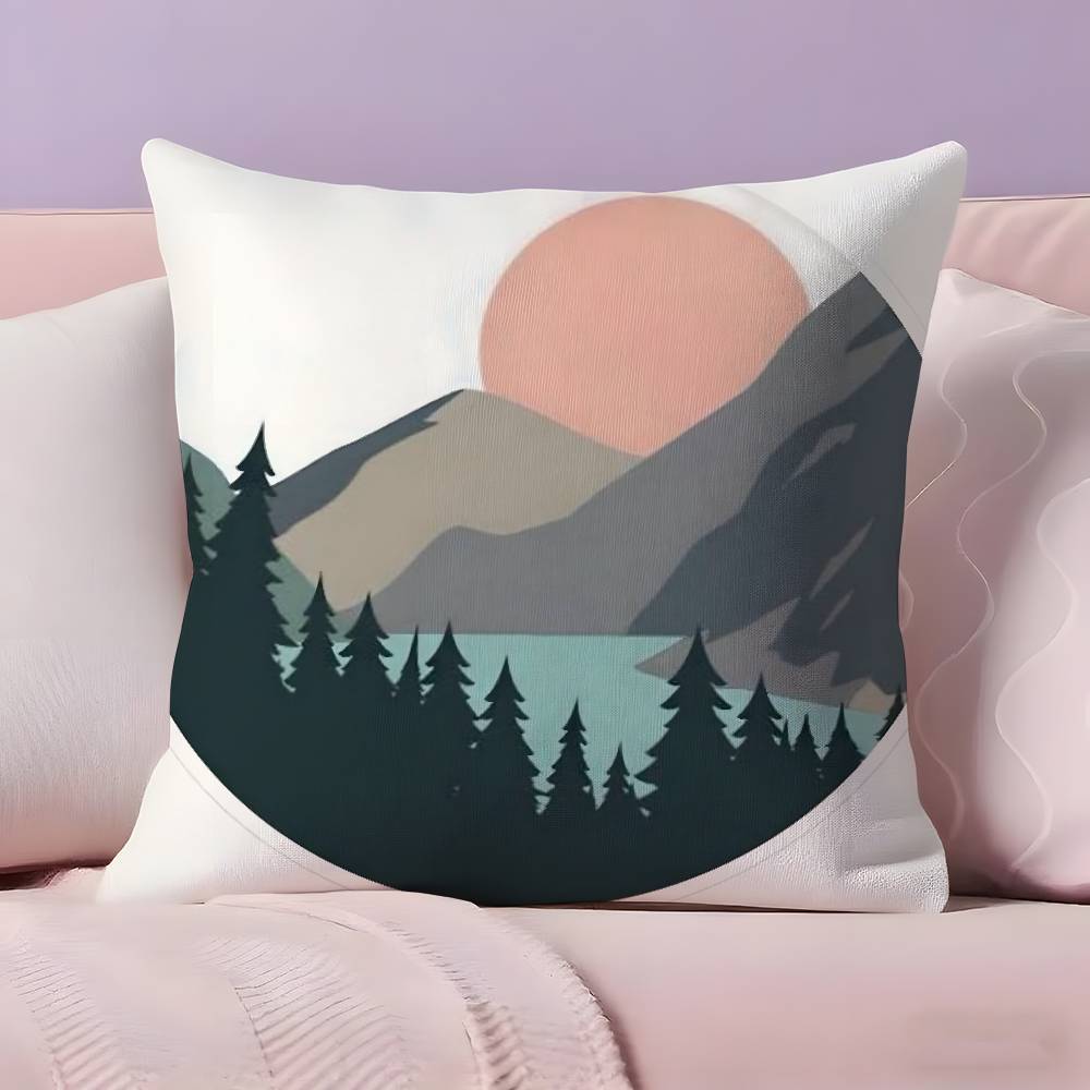 Classic Sunrise Cartoon Pillow Case  Ultra Soft Skin Friendly Fabric Cloud Like Comfort & Concealed Zipper