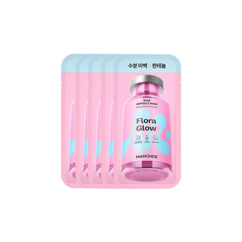 Mamonde Flora Glow Rose Ampoule Mask Pack 23ml(5 Sheets)