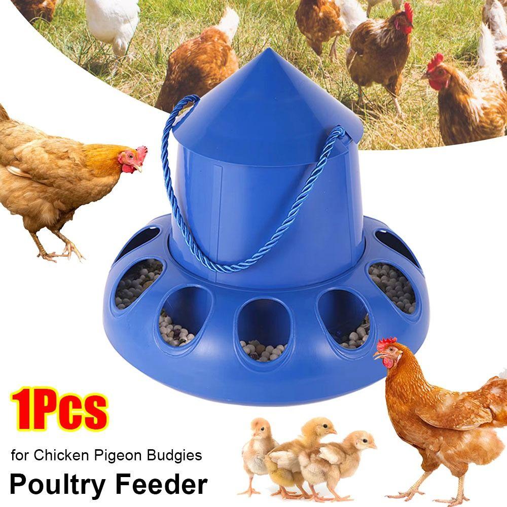 1Pcs 11 Holes Chicken Automatic Feeder Plastic Bird Feeding Bucket  for Chicken Pigeon Budgies
