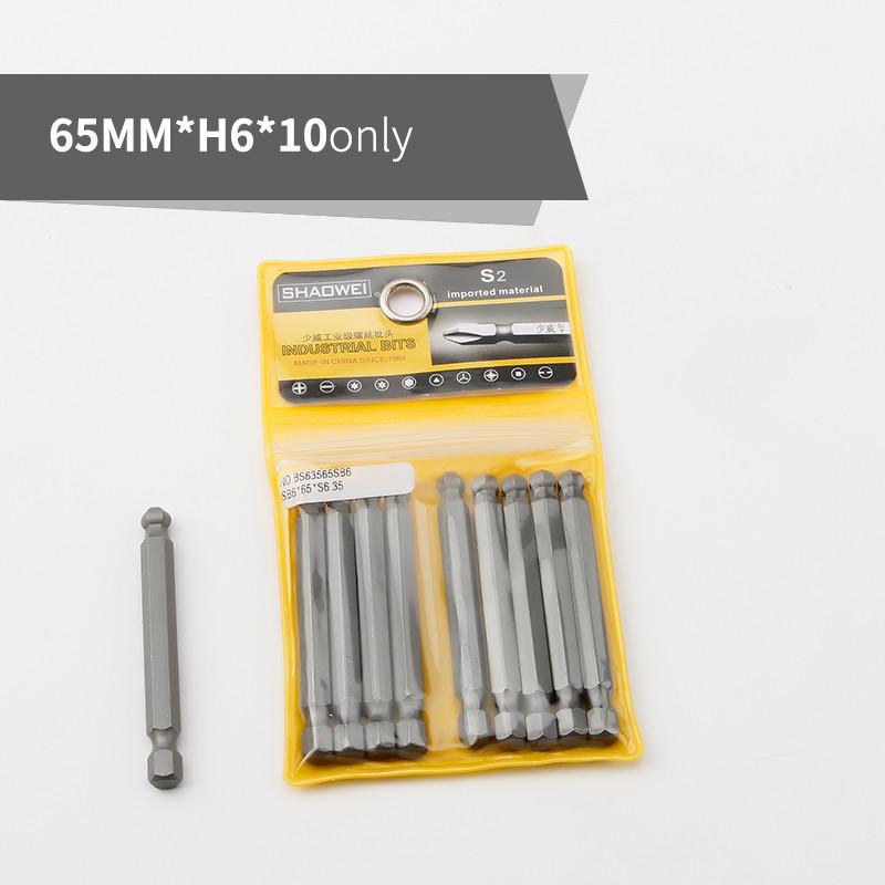 65mm H2-H8 Kuleende Sekskantbits for Skrutrekker 1/4" Sekskantskaft Bitsett Magnetisk Skrutrekkerbitsett
