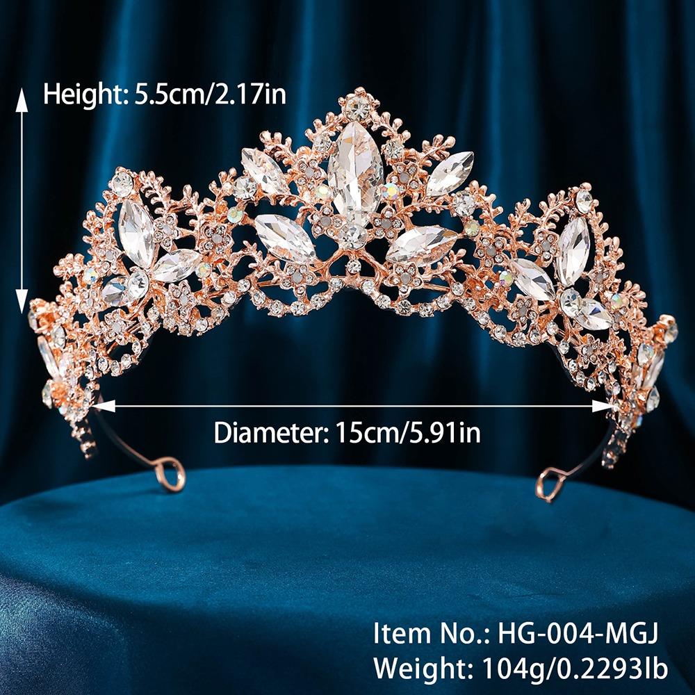 Sparkling Shiny Baroque Crown Dazzling Rhinestone Crown  Coming-of-age Ceremony