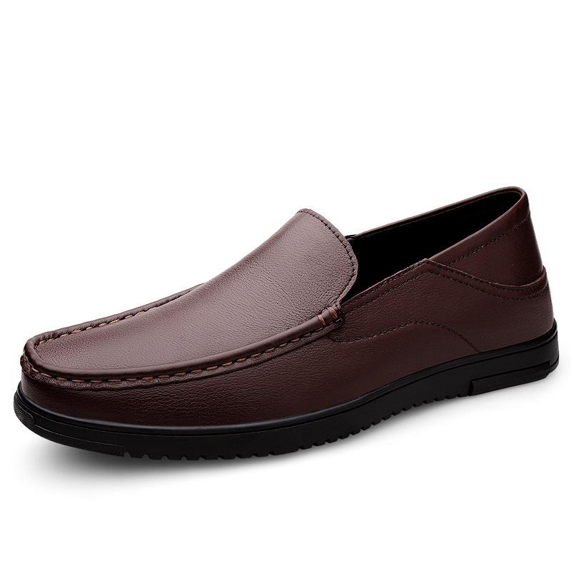 28 Men'S Shoes Leather Shoes Casual Shoes Spring And Summer Low-Top Feet Cowhide Surface Shoes One Pedal Flat-Soled Single Shoes