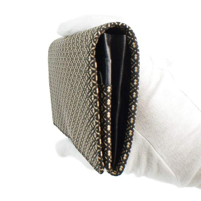 [Inden-ya] Wallet Long Wallet with Coin Purse Deer Leather Black x White Lacquer Gourd Pattern 2109-11-007 Black, White