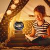 Galaxy Crystal Ball LED Night Lamp, Creative Engraved Night Light Wooden Base, Warm White Decorative Table Lamp for Home, Office, Bedroom