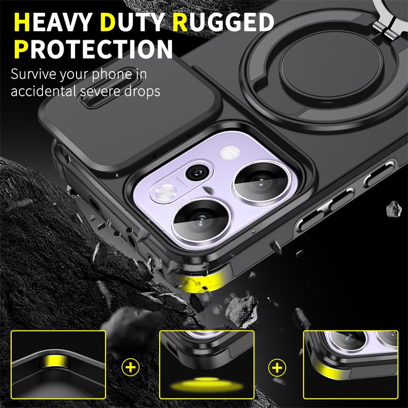 Armor Funda For Oppo Reno 14 Pro 14F 5G Case Slide Camera Lens Protector Phone Case For Reno14 F 14pro Reno14F Ring Holder Cover