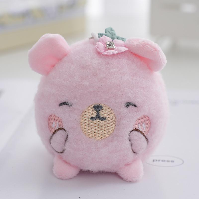 

Adorable Plush Bear Keychain Soft And Cute Stuffed Toy Doll For Backpacks рожевий
