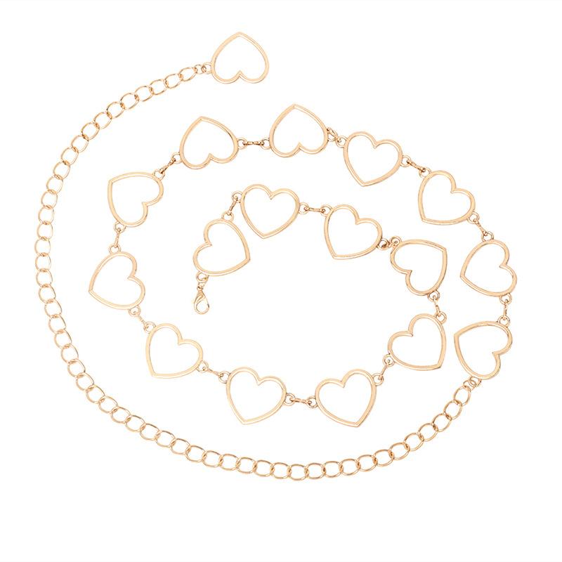 ins cold Fengshi geometric love waist chain, metal trouser chain chain belt waist chain