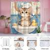 1pc Tabby Kitten Bathroom Shower Curtain Fluffy Towel Sink Wooden Toothbrush Duck Nautical Theme Bathroom Decoration Home Deco